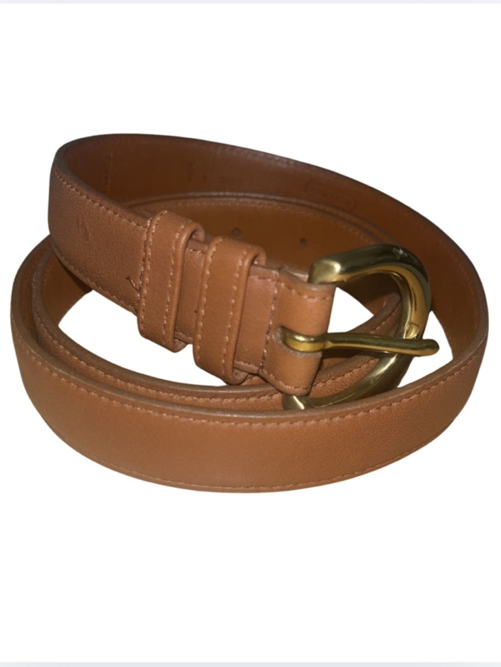 Vtg. Coach British Tan Leather Men's Belt #8400 Brass Buckle, Costa Rica Leather